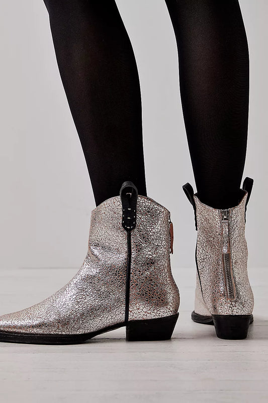 Free People WTF Wesley Ankle Boot Silver