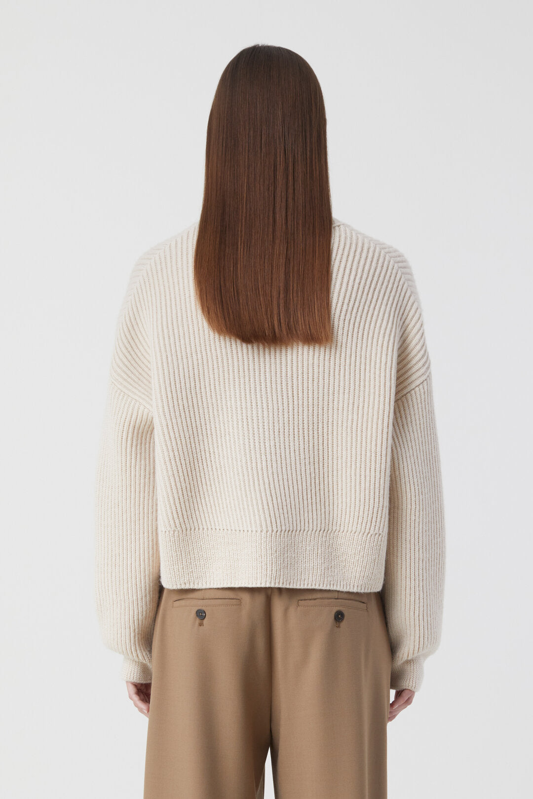 Closed Cropped Troyer Knit Sweater