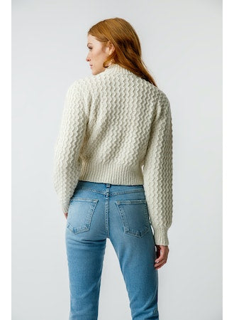 Amo Helen Crop Mock Sweater